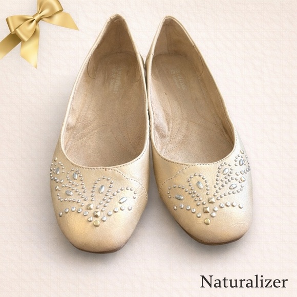 Naturalizer Shoes - Naturalizer N5 Comfort Shoes Ballet Flats Cream Decorated Toe Sparkling 7